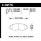 Klocki hamulcowe Hawk Performance HPS HB275F.620 (przód)